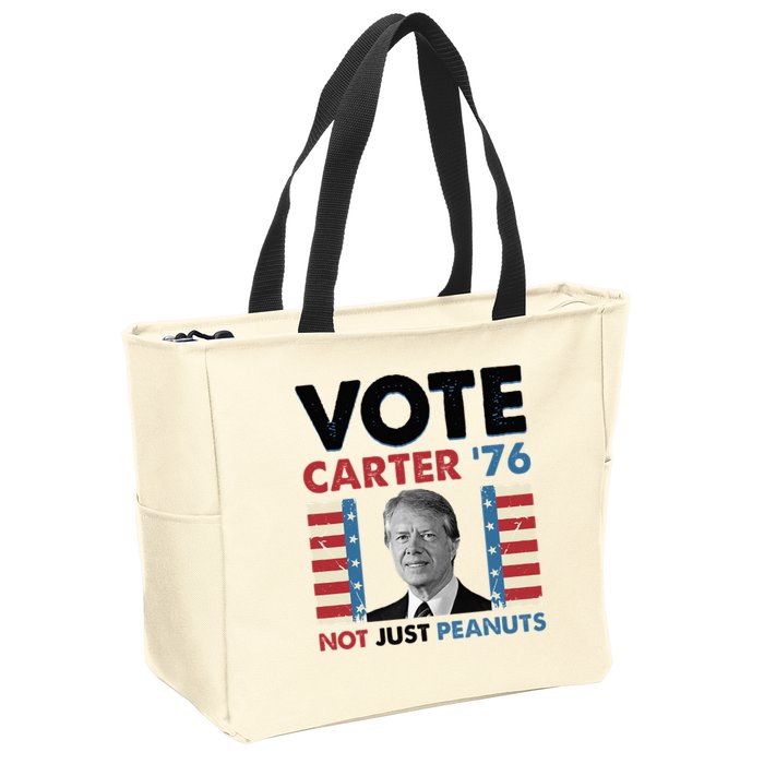 Jimmy Carter Vote Carter '76 Not Just Peanuts Zip Tote Bag