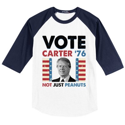 Jimmy Carter Vote Carter '76 Not Just Peanuts Baseball Sleeve Shirt