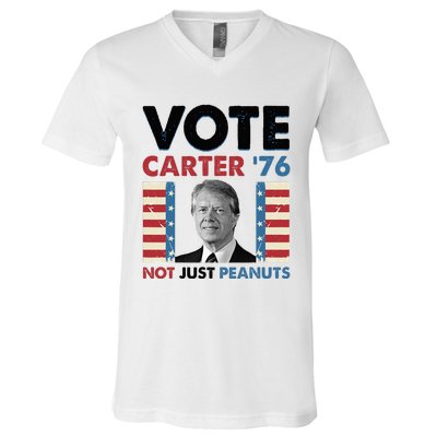 Jimmy Carter Vote Carter '76 Not Just Peanuts V-Neck T-Shirt