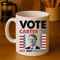 Jimmy Carter Vote Carter '76 Not Just Peanuts Mug
