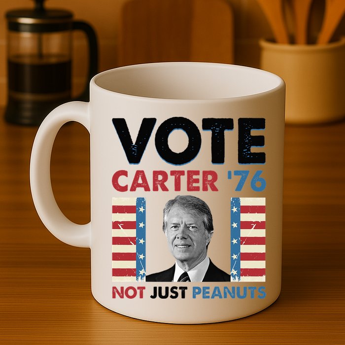 Jimmy Carter Vote Carter '76 Not Just Peanuts Mug