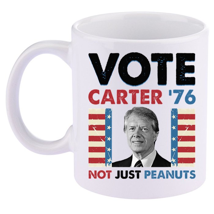 Jimmy Carter Vote Carter '76 Not Just Peanuts 11oz C Handle Ceramic Mug