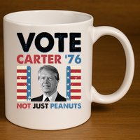 Jimmy Carter Vote Carter '76 Not Just Peanuts 11oz C Handle Ceramic Mug