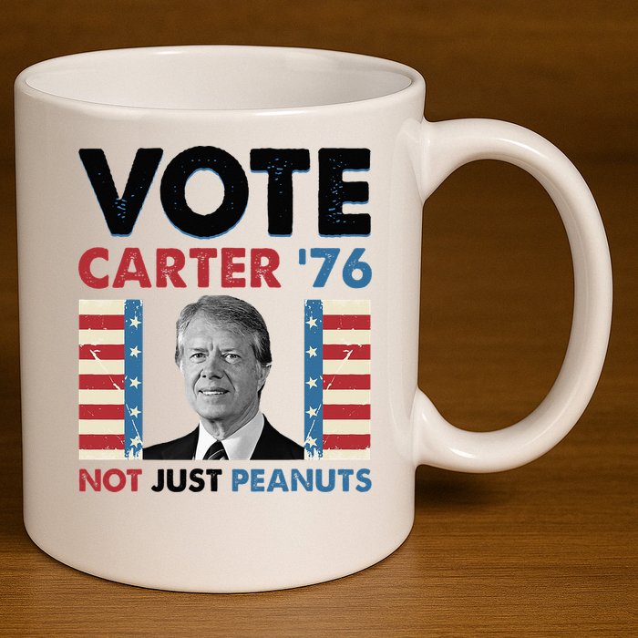Jimmy Carter Vote Carter '76 Not Just Peanuts 11oz C Handle Ceramic Mug