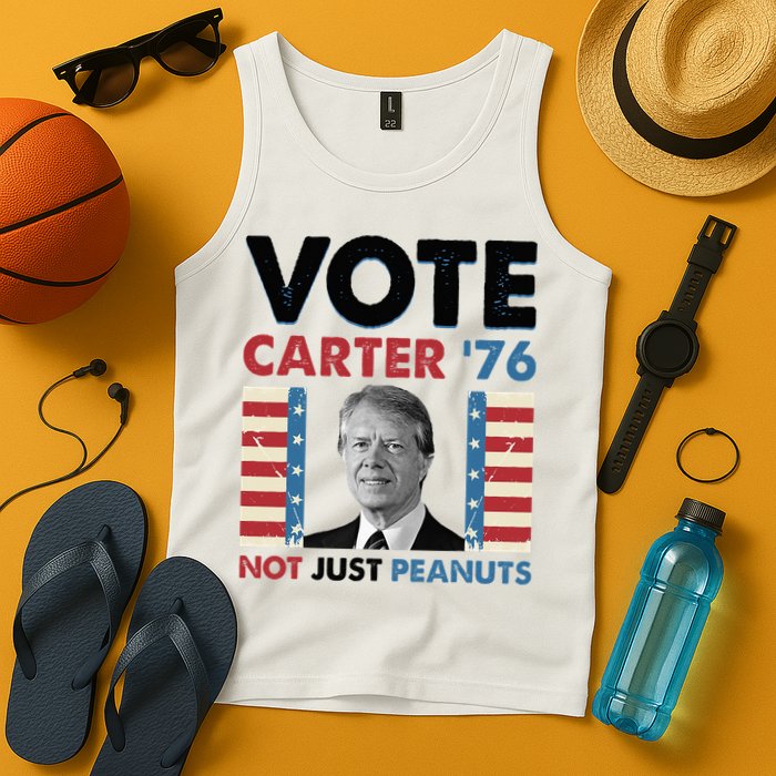 Jimmy Carter Vote Carter '76 Not Just Peanuts Tank Top