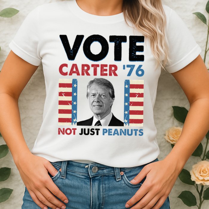 Jimmy Carter Vote Carter '76 Not Just Peanuts Womens T-Shirt