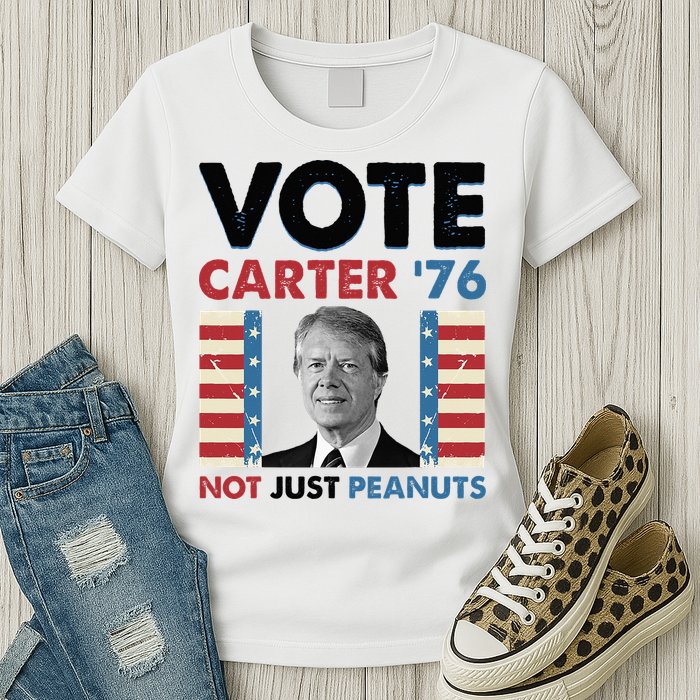 Jimmy Carter Vote Carter '76 Not Just Peanuts Womens T-Shirt
