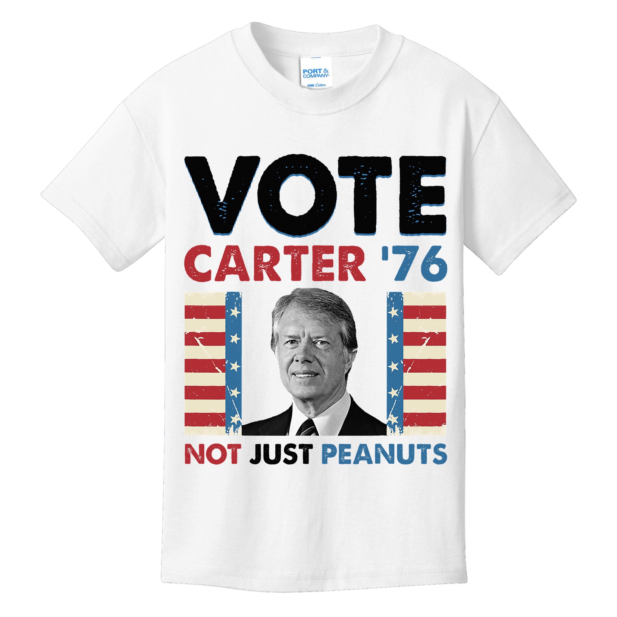 Jimmy Carter Vote Carter '76 Not Just Peanuts Kids T-Shirt