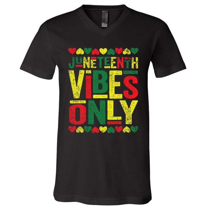 Juneteenth Cool Vibes Black History African American V-Neck T-Shirt