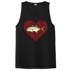 Jack Crevalle Valentines Day Fish Love Fingerprint Gift PosiCharge Competitor Tank