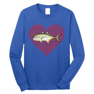 Jack Crevalle Valentines Day Fish Love Fingerprint Gift Long Sleeve Shirt