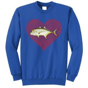 Jack Crevalle Valentines Day Fish Love Fingerprint Gift Sweatshirt