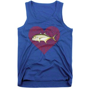 Jack Crevalle Valentines Day Fish Love Fingerprint Gift Tank Top