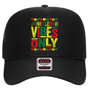 Juneteenth Cool Vibes Black History African American High Crown Mesh Back Trucker Hat