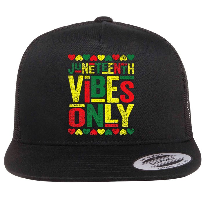 Juneteenth Cool Vibes Black History African American Flat Bill Trucker Hat