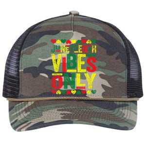 Juneteenth Cool Vibes Black History African American Retro Rope Trucker Hat Cap