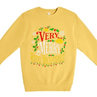 Joyful Christmas Very Merry Hotel Receptionist Christmas Premium Crewneck Sweatshirt