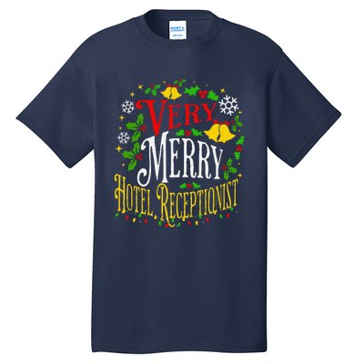 Joyful Christmas Very Merry Hotel Receptionist Christmas Tall T-Shirt