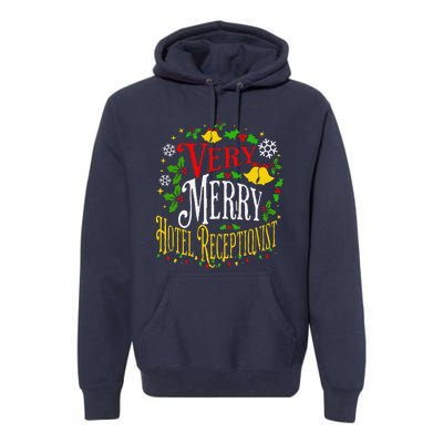 Joyful Christmas Very Merry Hotel Receptionist Christmas Premium Hoodie