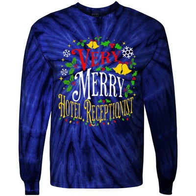 Joyful Christmas Very Merry Hotel Receptionist Christmas Tie-Dye Long Sleeve Shirt