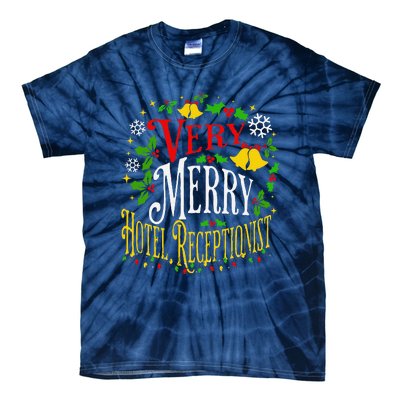 Joyful Christmas Very Merry Hotel Receptionist Christmas Tie-Dye T-Shirt