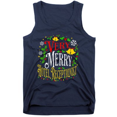 Joyful Christmas Very Merry Hotel Receptionist Christmas Tank Top