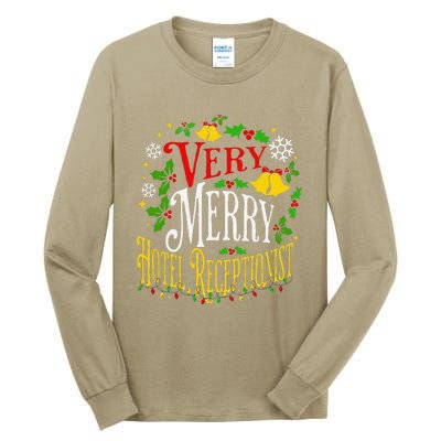 Joyful Christmas Very Merry Hotel Receptionist Christmas Tall Long Sleeve T-Shirt