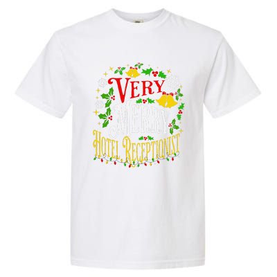 Joyful Christmas Very Merry Hotel Receptionist Christmas Garment-Dyed Heavyweight T-Shirt