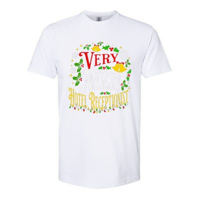 Joyful Christmas Very Merry Hotel Receptionist Christmas Softstyle CVC T-Shirt