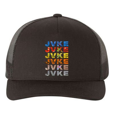 Jvke Colorful With Butterfly And Snake Vintage Retro Yupoong Adult 5-Panel Trucker Hat