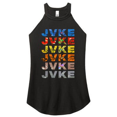 Jvke Colorful With Butterfly And Snake Vintage Retro Women's Perfect Tri Rocker Tank