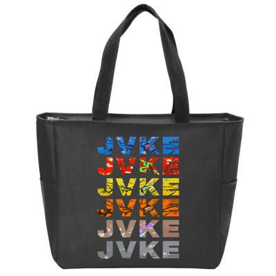 Jvke Colorful With Butterfly And Snake Vintage Retro Zip Tote Bag