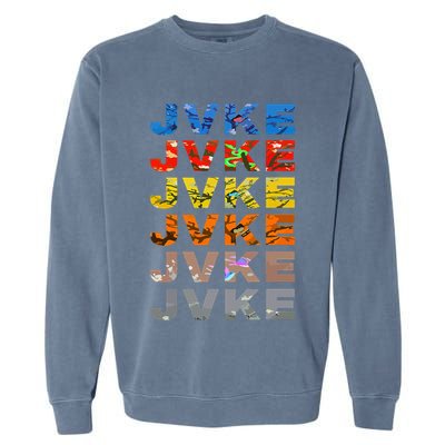Jvke Colorful With Butterfly And Snake Vintage Retro Garment-Dyed Sweatshirt