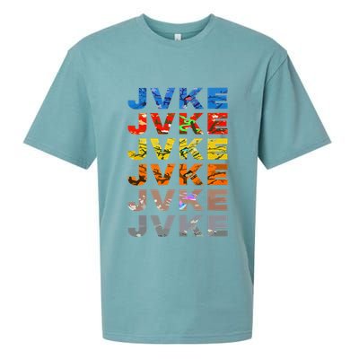 Jvke Colorful With Butterfly And Snake Vintage Retro Sueded Cloud Jersey T-Shirt