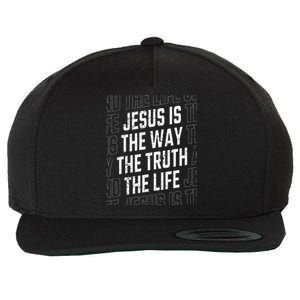 Jesus Christ Way Truth Life Wool Snapback Cap