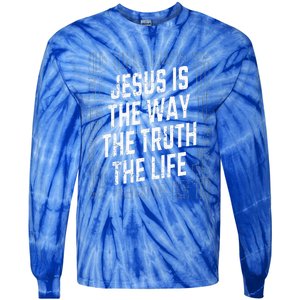 Jesus Christ Way Truth Life Tie-Dye Long Sleeve Shirt