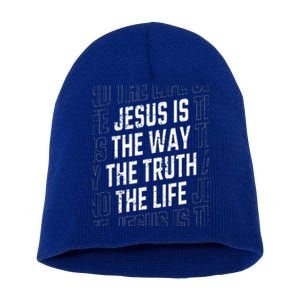 Jesus Christ Way Truth Life Short Acrylic Beanie