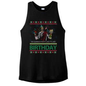 Jesus Christ We Gonna Party Like ItS My Birthday Christmas Gift Ladies PosiCharge Tri-Blend Wicking Tank