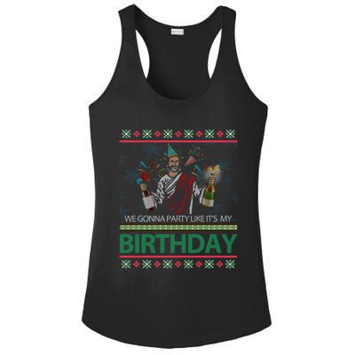 Jesus Christ We Gonna Party Like ItS My Birthday Christmas Gift Ladies PosiCharge Competitor Racerback Tank