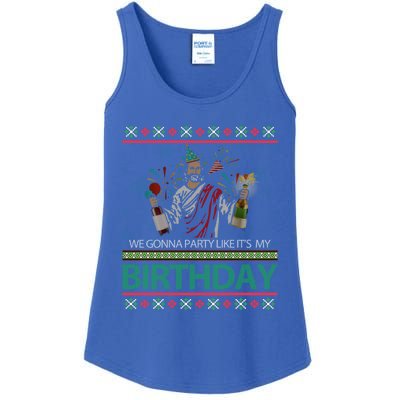 Jesus Christ We Gonna Party Like ItS My Birthday Christmas Gift Ladies Essential Tank