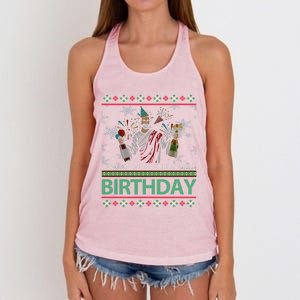 Jesus Christ We Gonna Party Like ItS My Birthday Christmas Gift Women's Knotted Racerback Tank