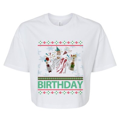 Jesus Christ We Gonna Party Like ItS My Birthday Christmas Gift Bella+Canvas Jersey Crop Tee