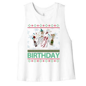 Jesus Christ We Gonna Party Like ItS My Birthday Christmas Gift Women's Racerback Cropped Tank