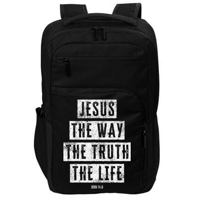 Jesus Christ Way Truth Life Family Christian Faith Impact Tech Backpack