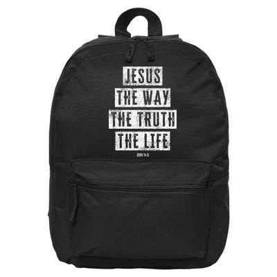 Jesus Christ Way Truth Life Family Christian Faith 16 in Basic Backpack