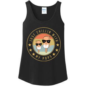 Just Chillin With My Pops Funny Creamsicle Popsicle Ladies Essential Tank