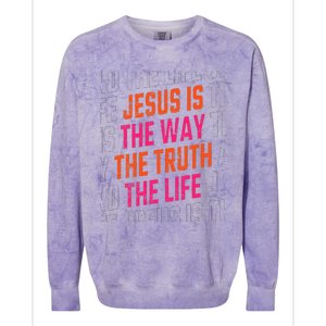 Jesus Christ Way Truth Life Family Christian Faith Colorblast Crewneck Sweatshirt