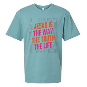 Jesus Christ Way Truth Life Family Christian Faith Sueded Cloud Jersey T-Shirt