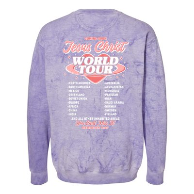 Jesus Christ World Tour Christian Faith Colorblast Crewneck Sweatshirt