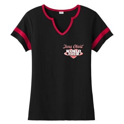 Jesus Christ World Tour Christian Faith Ladies Halftime Notch Neck Tee